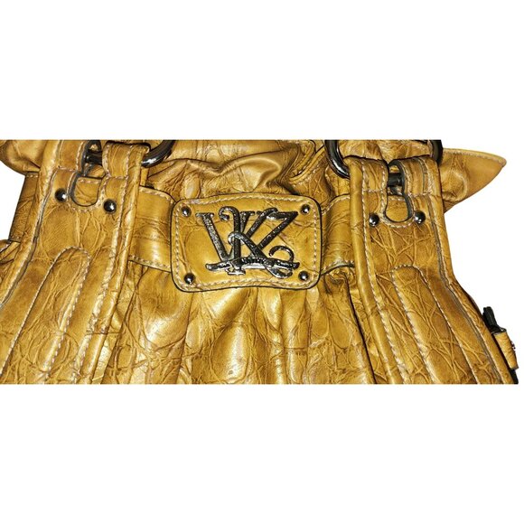 VTG Kathy Van Zeeland Yellow Faux Leather Shoulder Bag W/ Silver Tone Hardware - Picture 4 of 11